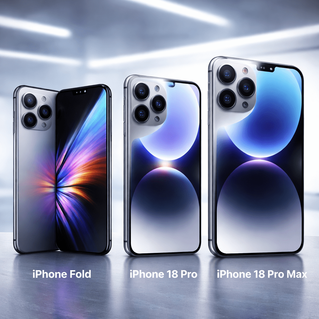 iPhone Fold surge ao lado do iPhone 18 Pro