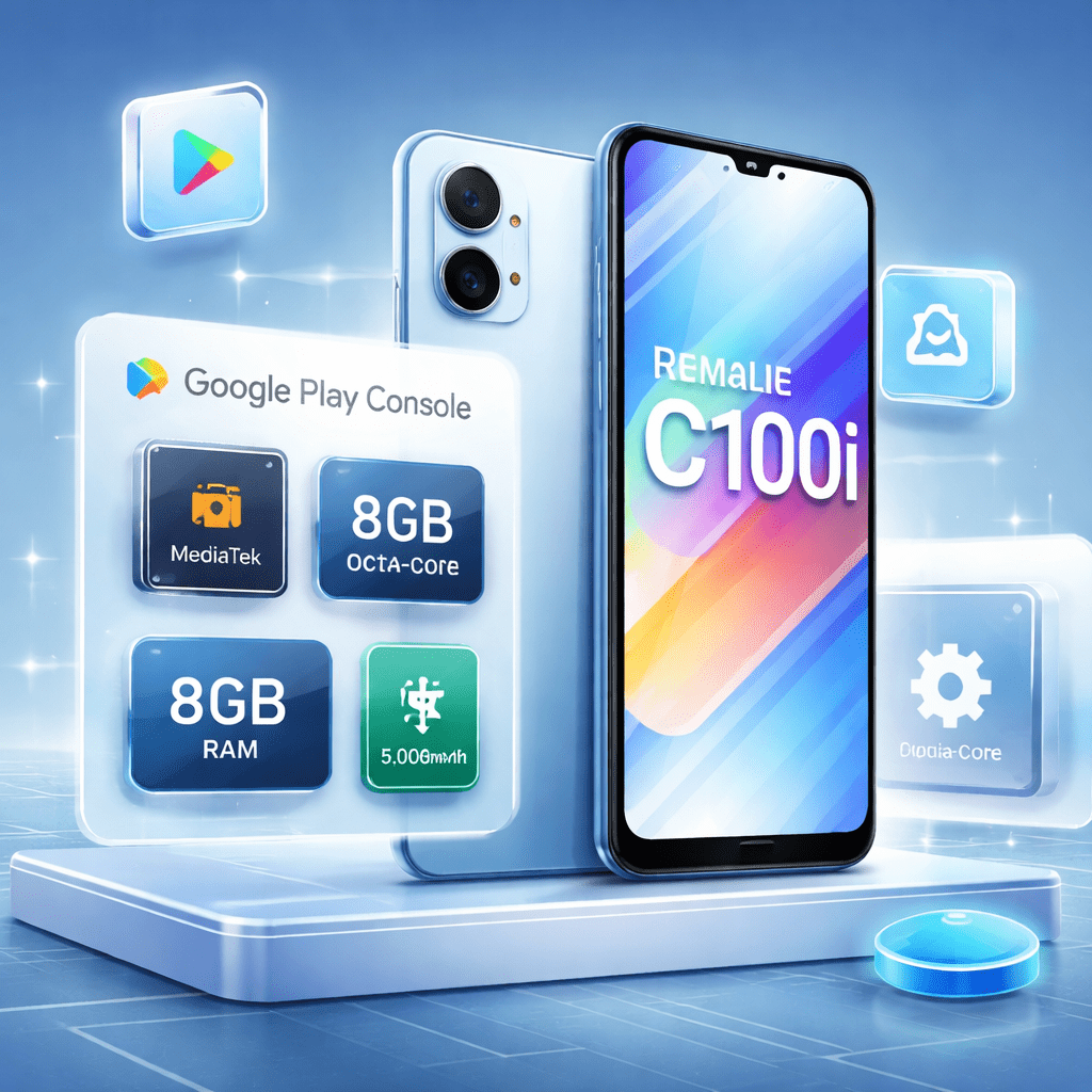 Realme C100i surge com tela HD+ e chip Unisoc