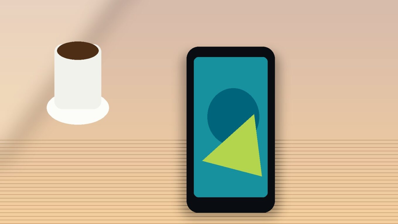 Pixel 10a: smartphone em mesa de café, capa lifestyle sem texto